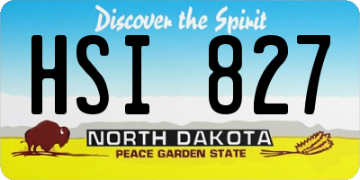 ND license plate HSI827