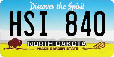 ND license plate HSI840
