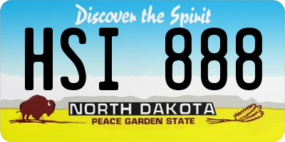 ND license plate HSI888