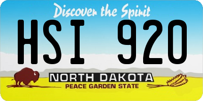 ND license plate HSI920