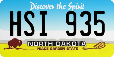 ND license plate HSI935