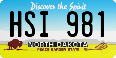 ND license plate HSI981