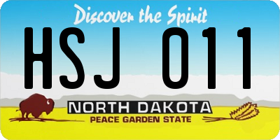 ND license plate HSJ011