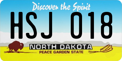 ND license plate HSJ018