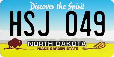 ND license plate HSJ049