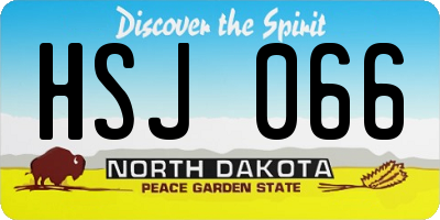 ND license plate HSJ066