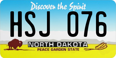 ND license plate HSJ076