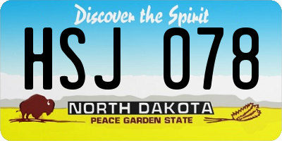 ND license plate HSJ078