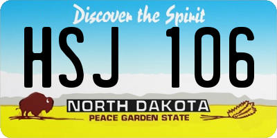 ND license plate HSJ106