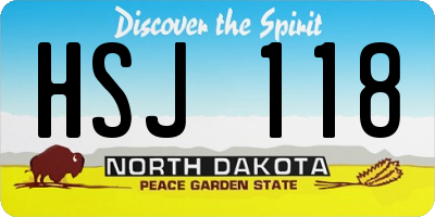 ND license plate HSJ118