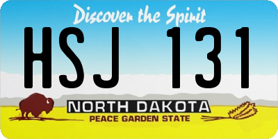 ND license plate HSJ131