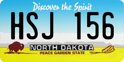 ND license plate HSJ156