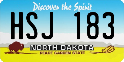 ND license plate HSJ183
