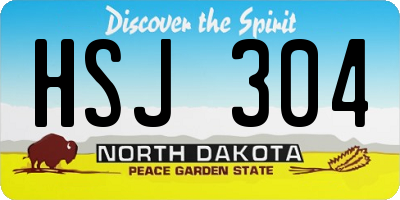 ND license plate HSJ304