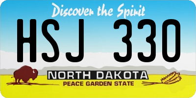 ND license plate HSJ330