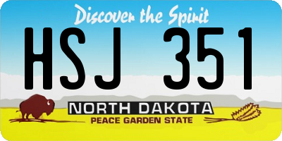 ND license plate HSJ351
