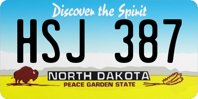 ND license plate HSJ387