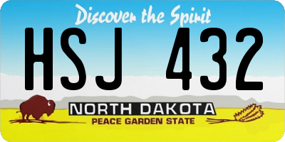 ND license plate HSJ432