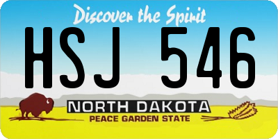 ND license plate HSJ546