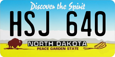 ND license plate HSJ640