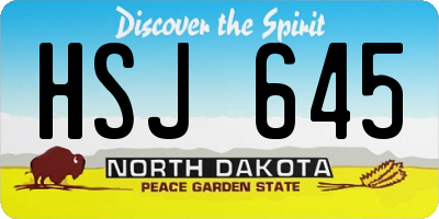 ND license plate HSJ645