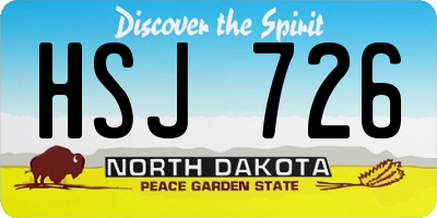 ND license plate HSJ726