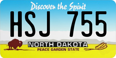 ND license plate HSJ755