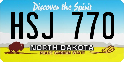 ND license plate HSJ770