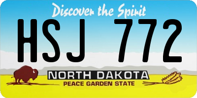 ND license plate HSJ772