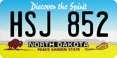 ND license plate HSJ852