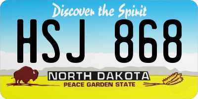ND license plate HSJ868
