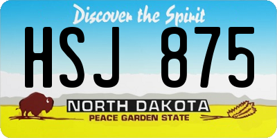 ND license plate HSJ875