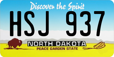 ND license plate HSJ937