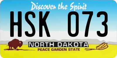 ND license plate HSK073