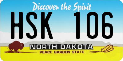 ND license plate HSK106