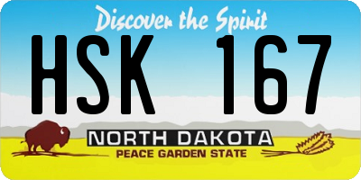 ND license plate HSK167