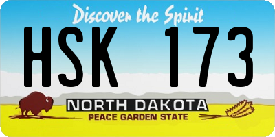 ND license plate HSK173