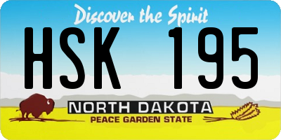ND license plate HSK195