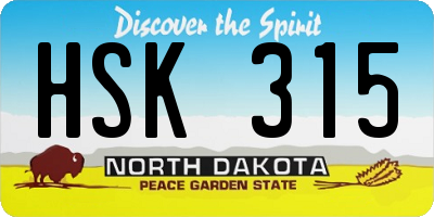 ND license plate HSK315