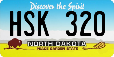 ND license plate HSK320