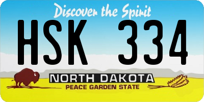 ND license plate HSK334