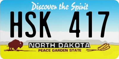 ND license plate HSK417