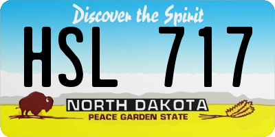 ND license plate HSL717