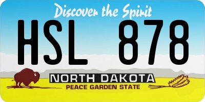 ND license plate HSL878