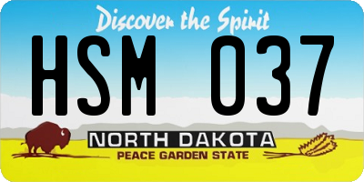 ND license plate HSM037