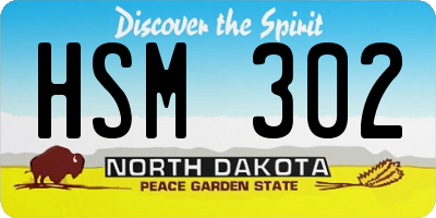 ND license plate HSM302