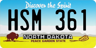 ND license plate HSM361