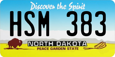 ND license plate HSM383