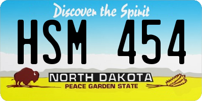 ND license plate HSM454