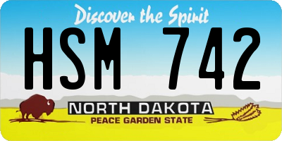 ND license plate HSM742